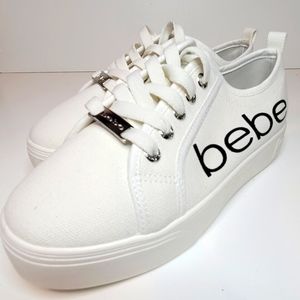 Bebe Destini White canvas sneakers New Size 7.5